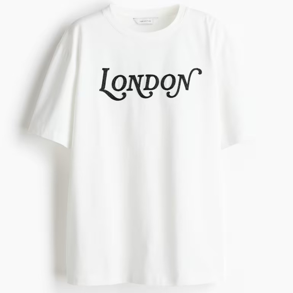 H&M White Tee with London Print